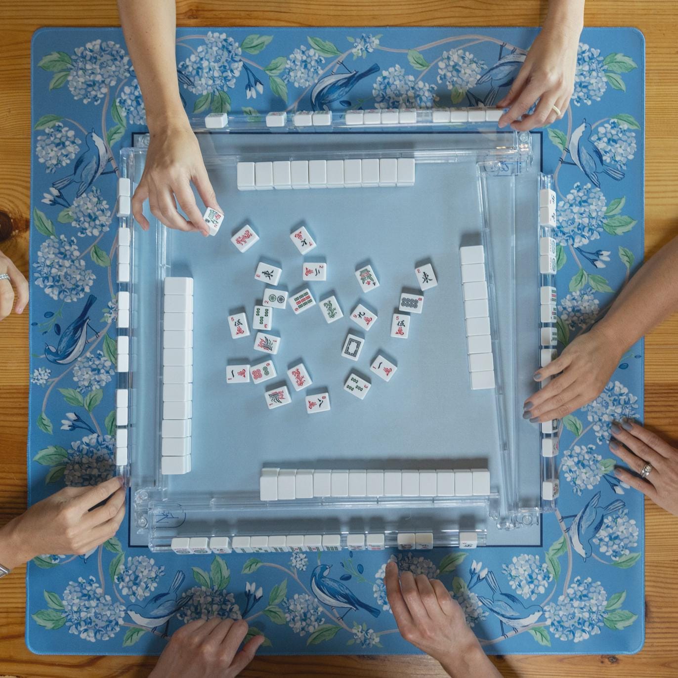 Blue Hydrangea Mahjong Mat