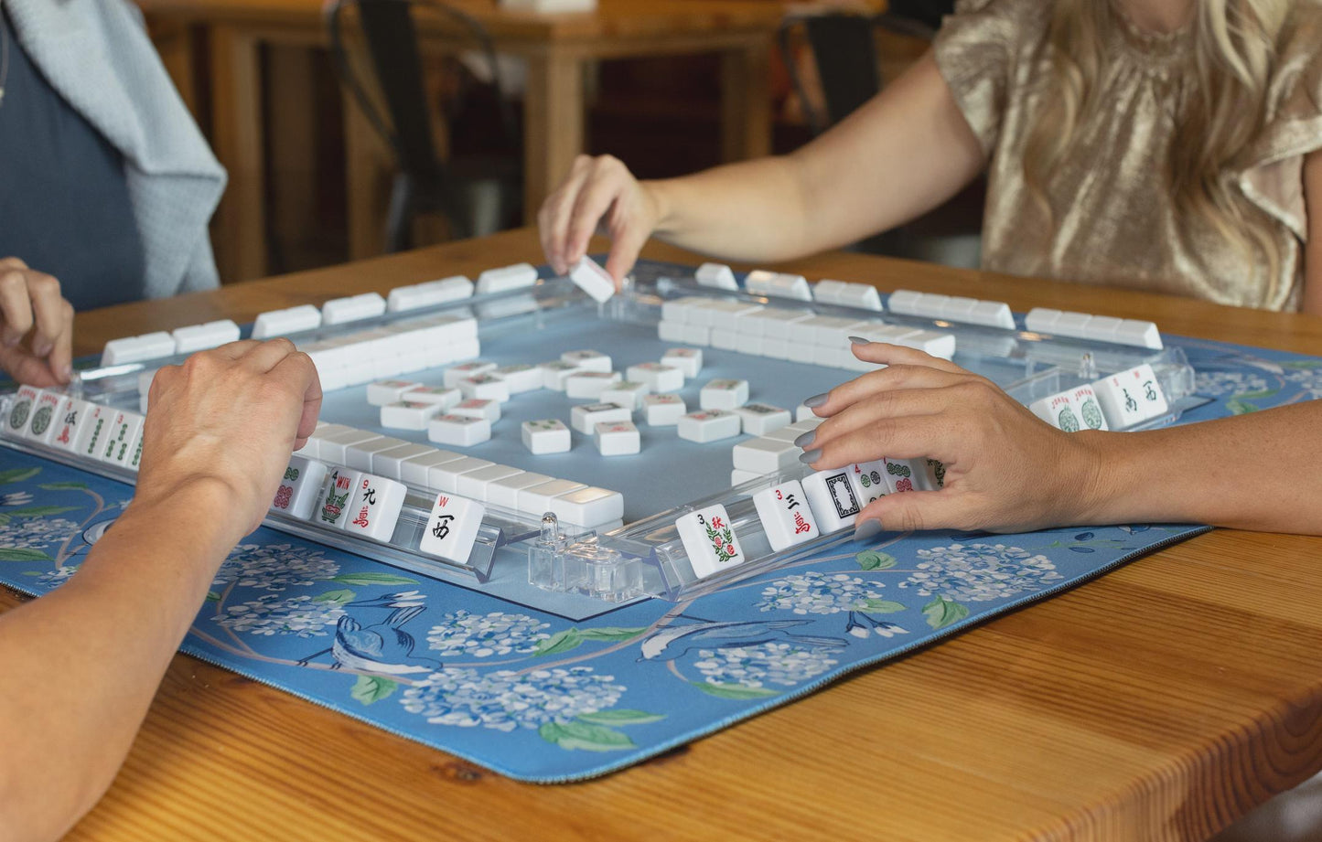 Blue Hydrangea Mahjong Mat